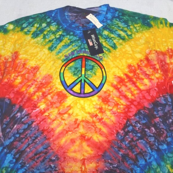 VTG Fruit of the Loom Tie Dye Peace Rainbow San Francisco T-Shirt Size: Large - Picture 3 of 7